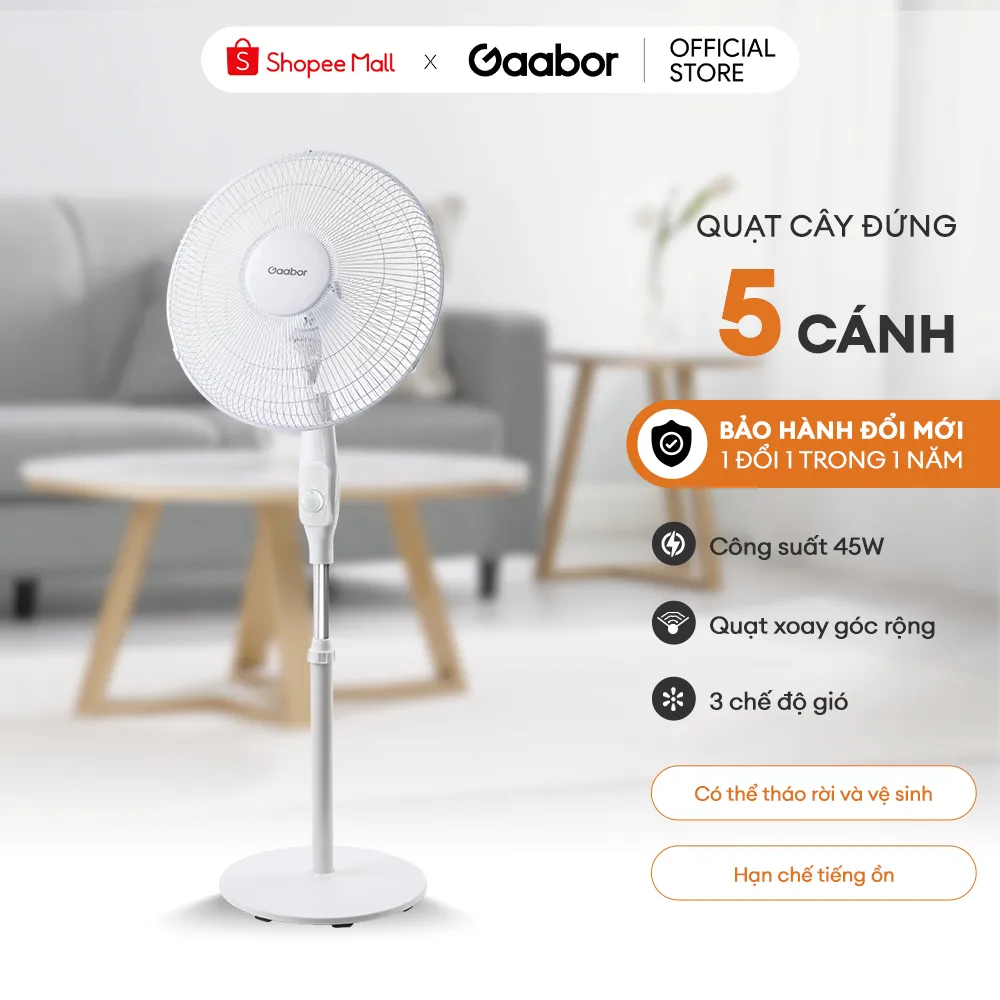 Ảnh Quạt cây đứng Gaabor FM430M-WH05A xoay tự động tuần hoàn có 3 chế độ gió tùy chỉnh - Hàng chính hãng 2