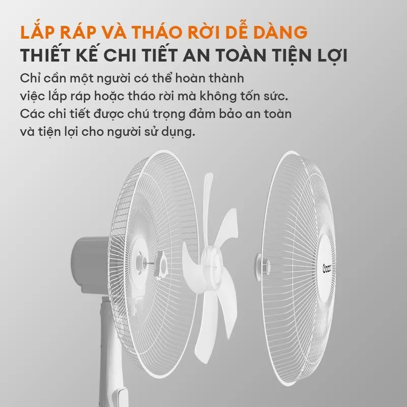 Ảnh Quạt cây đứng Gaabor FM430M-WH05A xoay tự động tuần hoàn có 3 chế độ gió tùy chỉnh - Hàng chính hãng 3