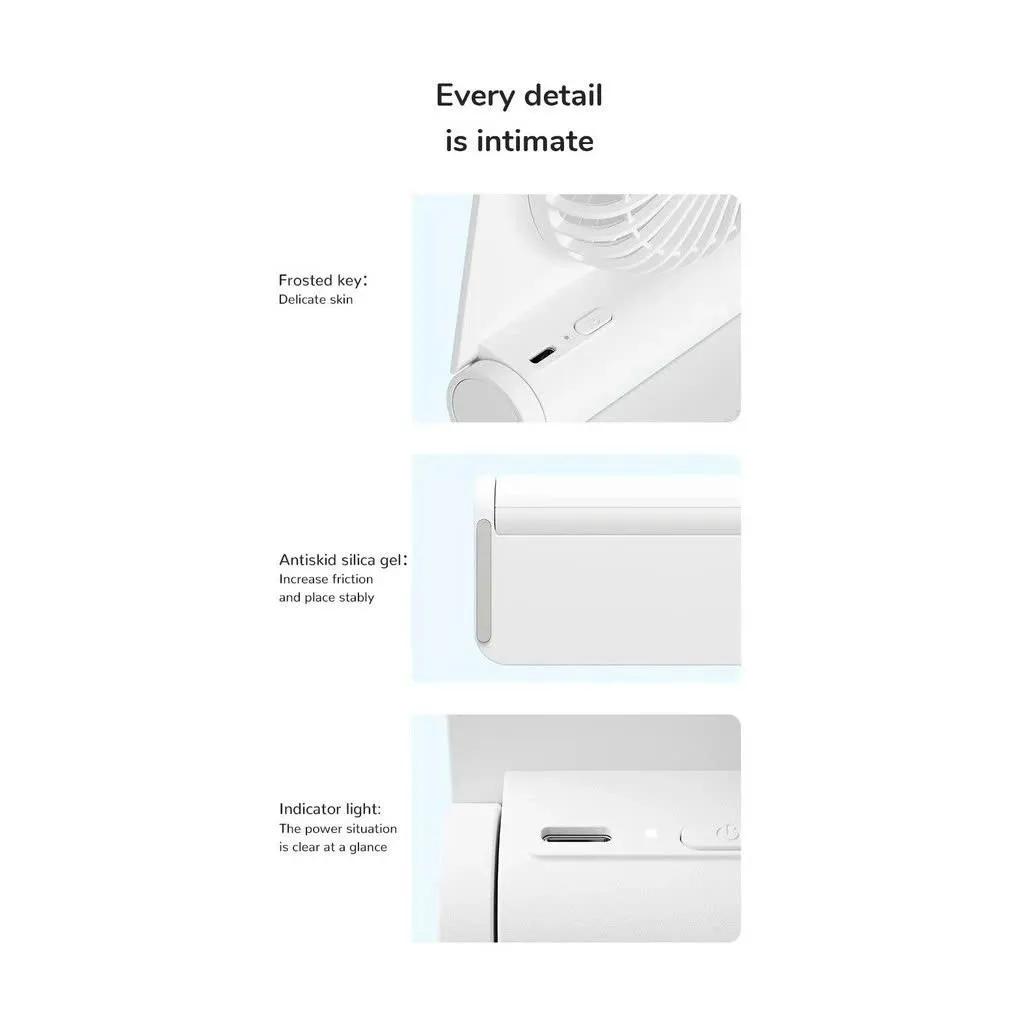 Ảnh Quạt Để Bàn Mini Siêu Mỏng JISULIFE FA28 4500mAh | Hoạt Động Yên Tĩnh Không Tiếng Ồn | 4 Cấp Độ Gió | Bảo Hành 12 Tháng 2
