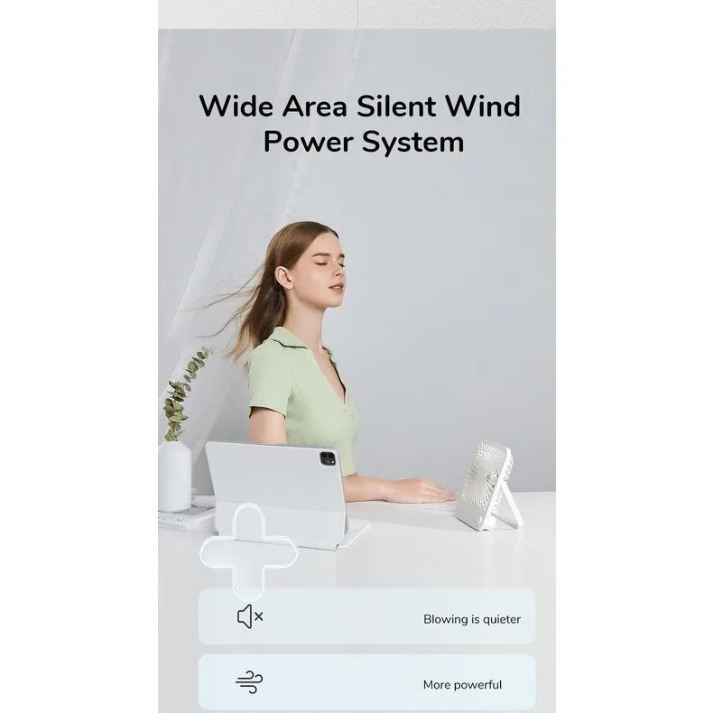 Ảnh Quạt Để Bàn Tích Điện 4 Cấp Độ Gió JISULIFE FA26 | Pin 4500mAh Sử Dụng Lên Đến 15H | Bảo Hành Chính Hãng 12 Tháng 2