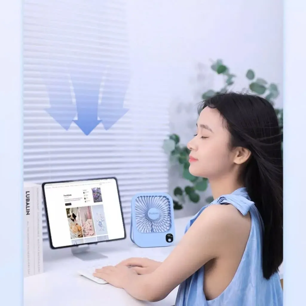 Ảnh Quạt để bàn tích điện mini Yoobao F01 5000/10000mAh | Công suất 3W | 3 cấp độ gió tùy chỉnh | Màn hình LED | BH 12 tháng 3