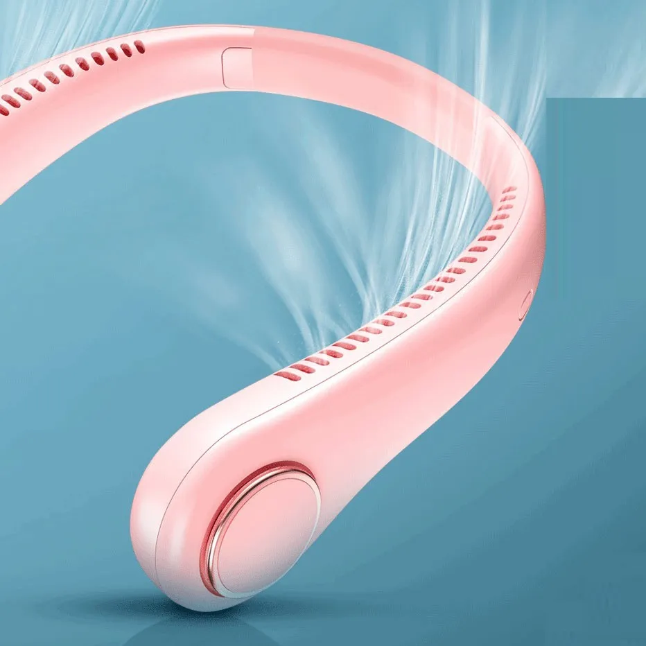 Ảnh Quạt đeo cổ không cánh cao cấp, quạt đeo cổ tích điện pin khủng 2500mAh dử dụng cực lâu, 3 cấp độ gió tiện lợi 2