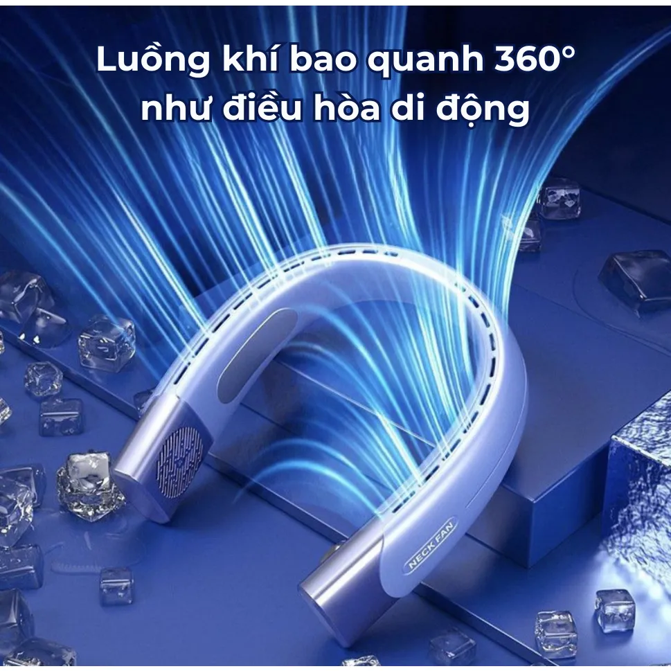 Ảnh Quạt Đeo Cổ Làm Mát HOKU 5 Cấp Độ Gió Làm Mát Nhanh Không Gây Tiếng Ồn, Thời Gian Sử Dụng Lên Tới 10H QDC02 3