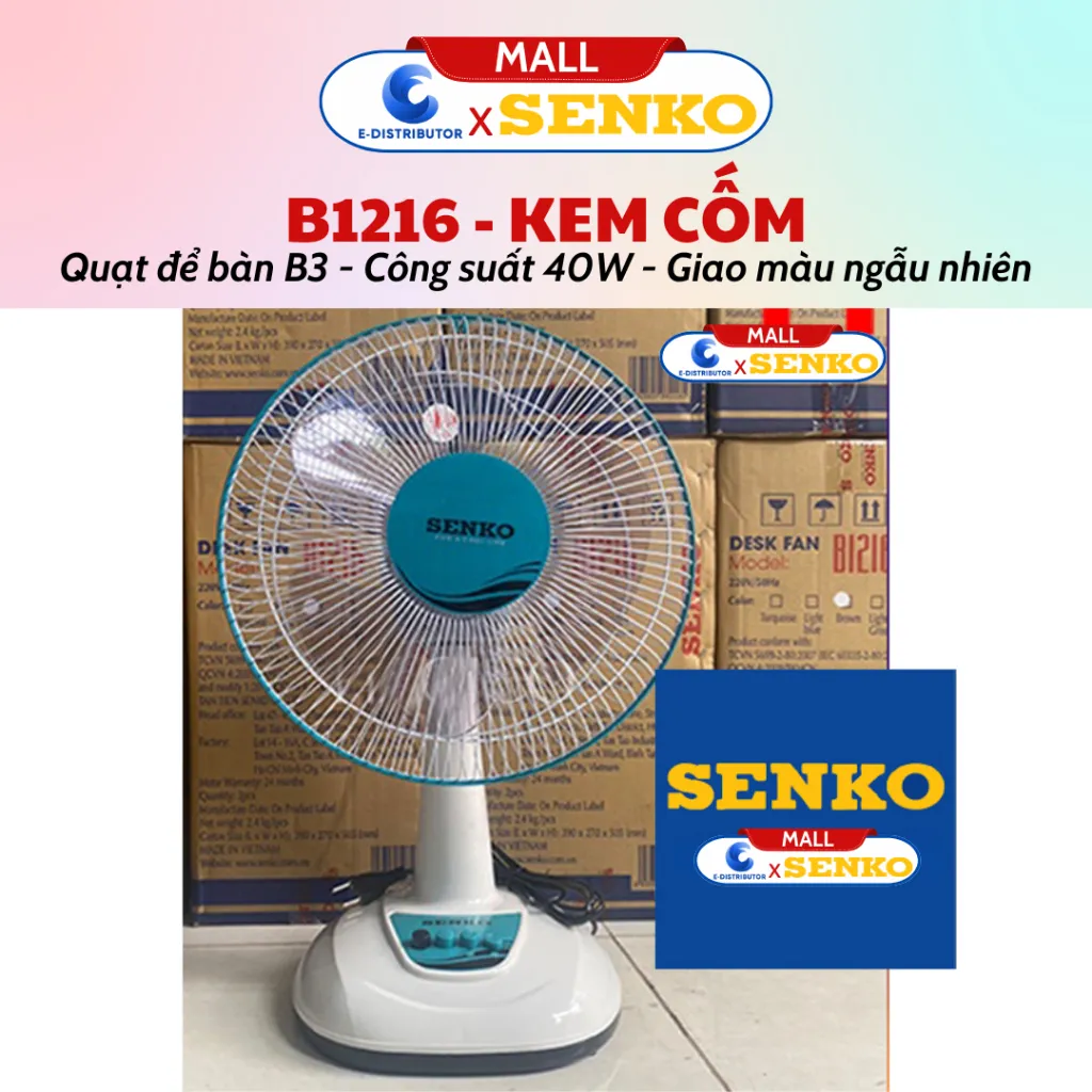 Ảnh Quạt điện để bàn tiện lợi cao cấp Senko B1216 - Màu sắc tuỳ chọn - Hàng chính hãng 3