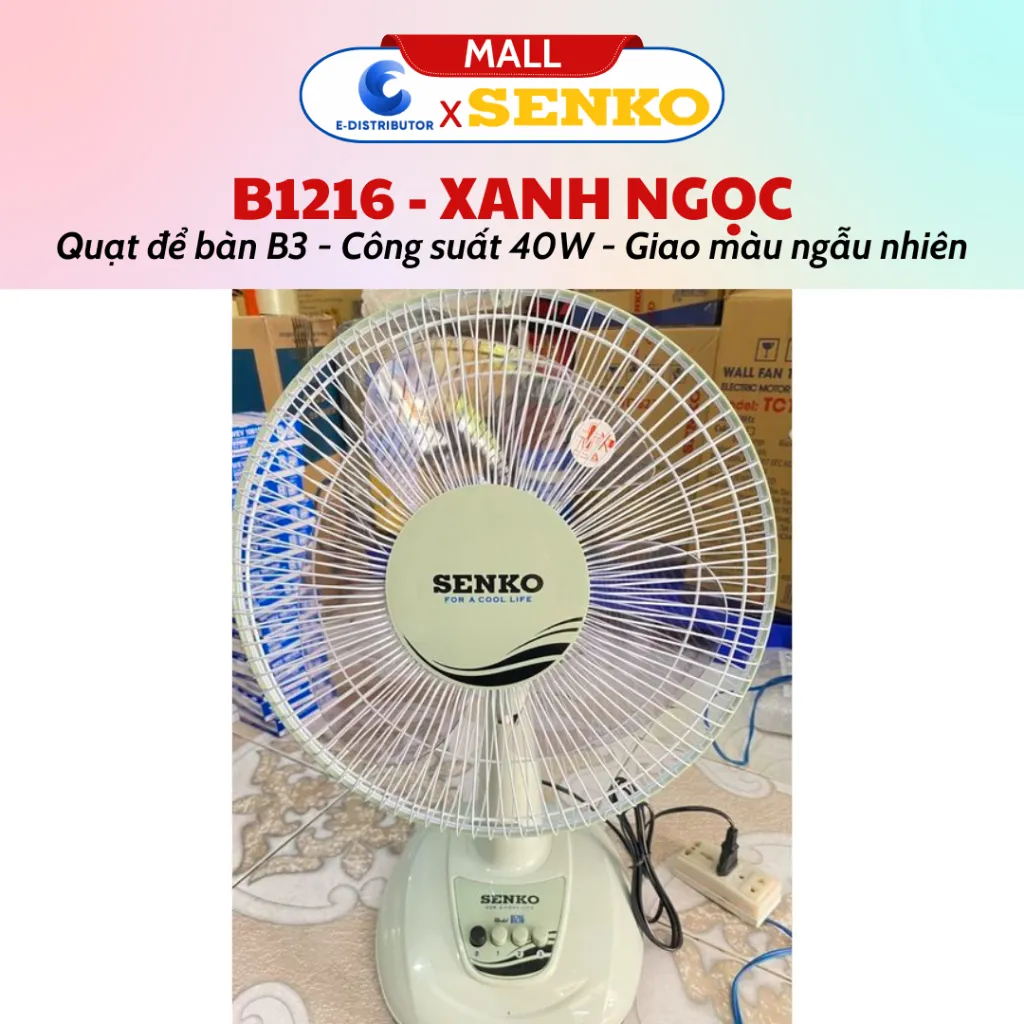 Ảnh Quạt điện để bàn tiện lợi cao cấp Senko B1216 - Màu sắc tuỳ chọn - Hàng chính hãng 4