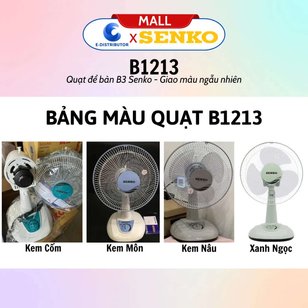 Ảnh Quạt điện Senko để bàn tiện lợi cao cấp B1213 40W - màu ngẫu nhiên - Hàng Chính Hãng 3