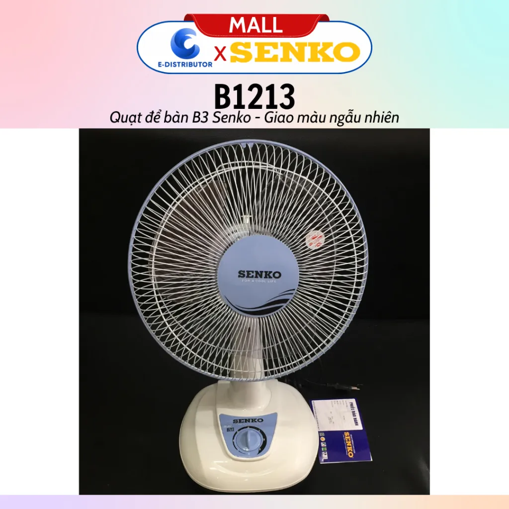 Ảnh Quạt điện Senko để bàn tiện lợi cao cấp B1213 40W - màu ngẫu nhiên - Hàng Chính Hãng 4