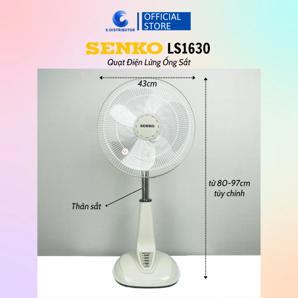 Ảnh Quạt Lửng Ống Sắt Senko LS1630 - Giao Màu Ngẫu Nhiên - Hàng Chính Hãng 2