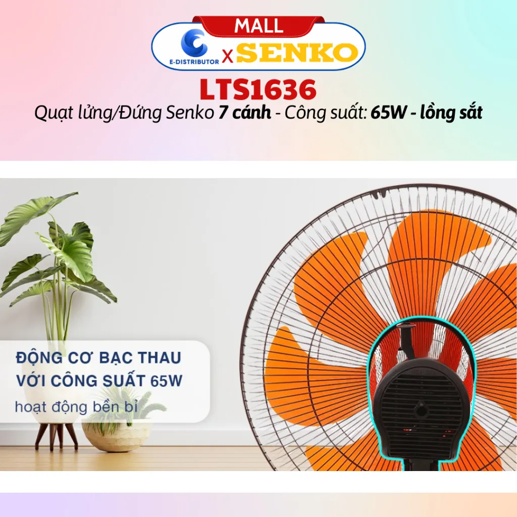 Ảnh Quạt lửng thân sắt 7 cánh Senko LTS1636 - Màu tuỳ chọn - Hàng chính hãng 3