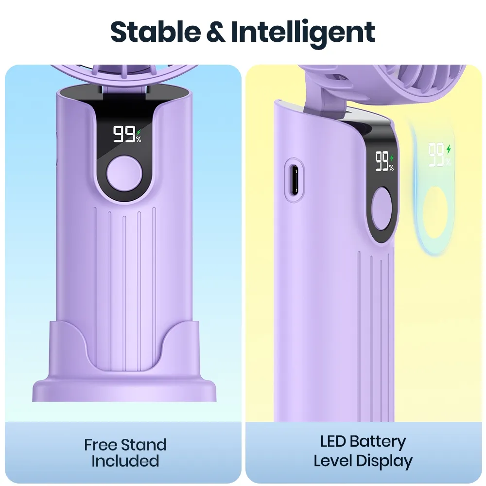 Ảnh Quạt Mini TOPK có thể sạc lại 5000mAh cầm tay cầm tay tiện dụng USB Pocket Quạt điện làm mát cá nhân 3