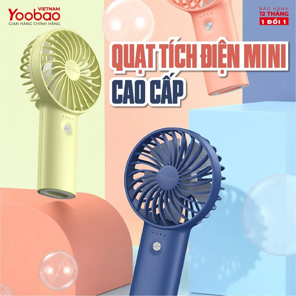 Ảnh Quạt sạc mini để bàn làm việc YOOBAO F3 6000mAh/3000mAh - có thể chạy 32 giờ - Bảo hành 12 tháng 2