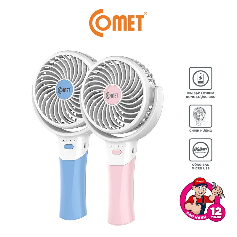 Ảnh Quạt Sạc Mini Gấp Gọn Cầm Tay Comet CRF0904 3W Nhỏ Gọn Sạc USB Tiện Lợi, Dung Lượng Pin 1.200mAh 2