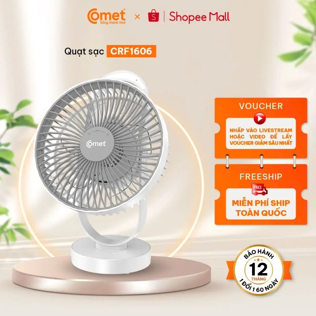 Ảnh Quạt Sạc quạt Mini Gấp Gọn Cầm Tay Comet Nhỏ Gọn Sạc USB Tiện Lợi, sử dụng lên tới 12 tiếng 2