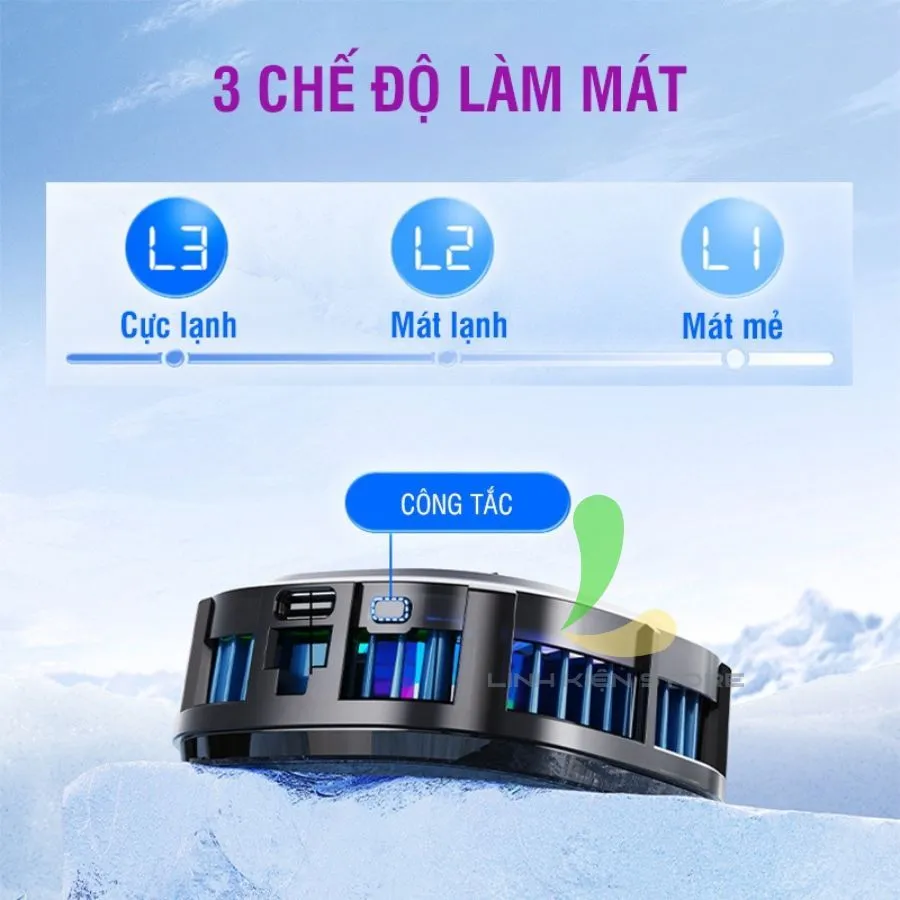 Ảnh Quạt tản nhiệt điện thoại HOSAN X76A / X76A Pro trang bị đèn Led RGB và màn hình hiển thị nhiệt độ 3