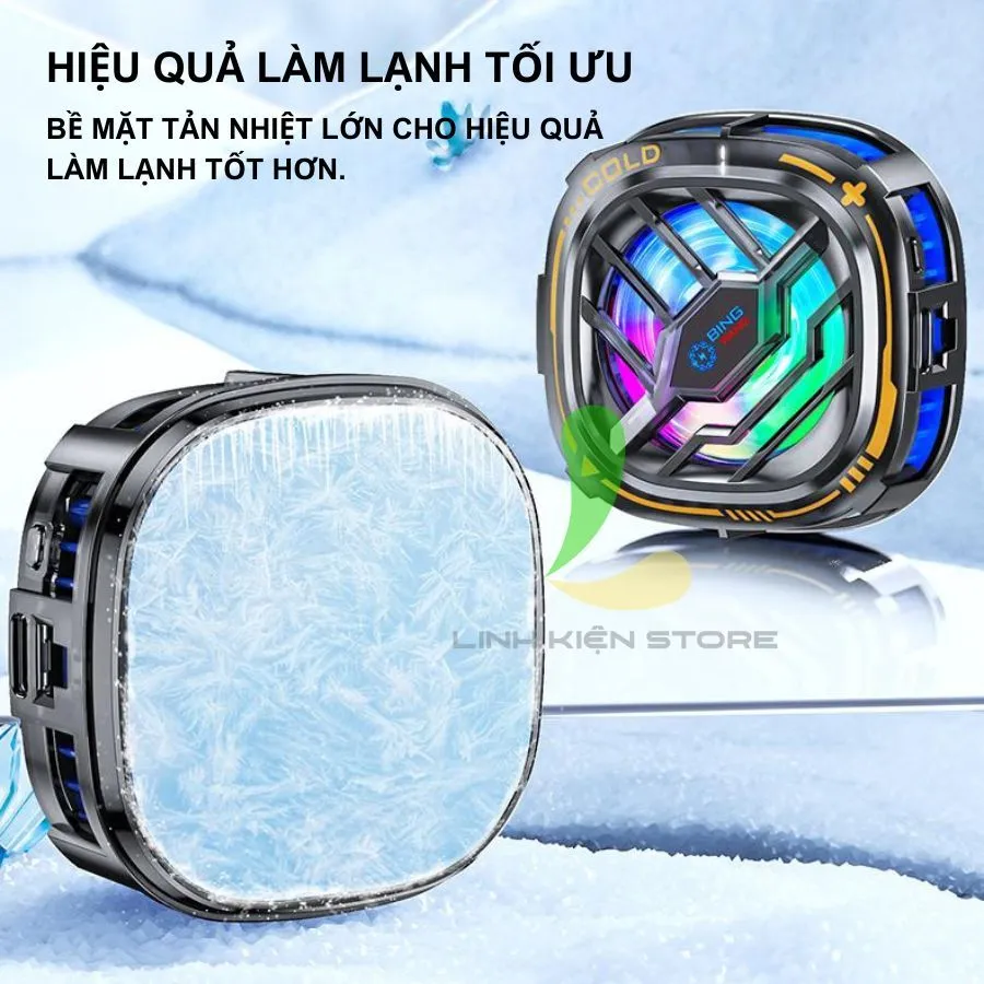 Ảnh Quạt tản nhiệt điện thoại HOSAN X76A / X76A Pro trang bị đèn Led RGB và màn hình hiển thị nhiệt độ 4