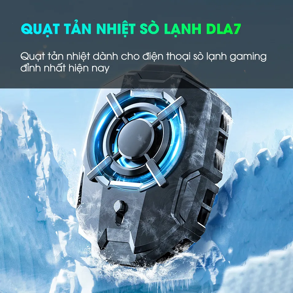 Ảnh Quạt tản nhiệt điện thoại MEMO DLA7 sò lạnh làm mát sâu chống ồn led gaming chơi game liên quân tốc chiến pubg ff mobile 3