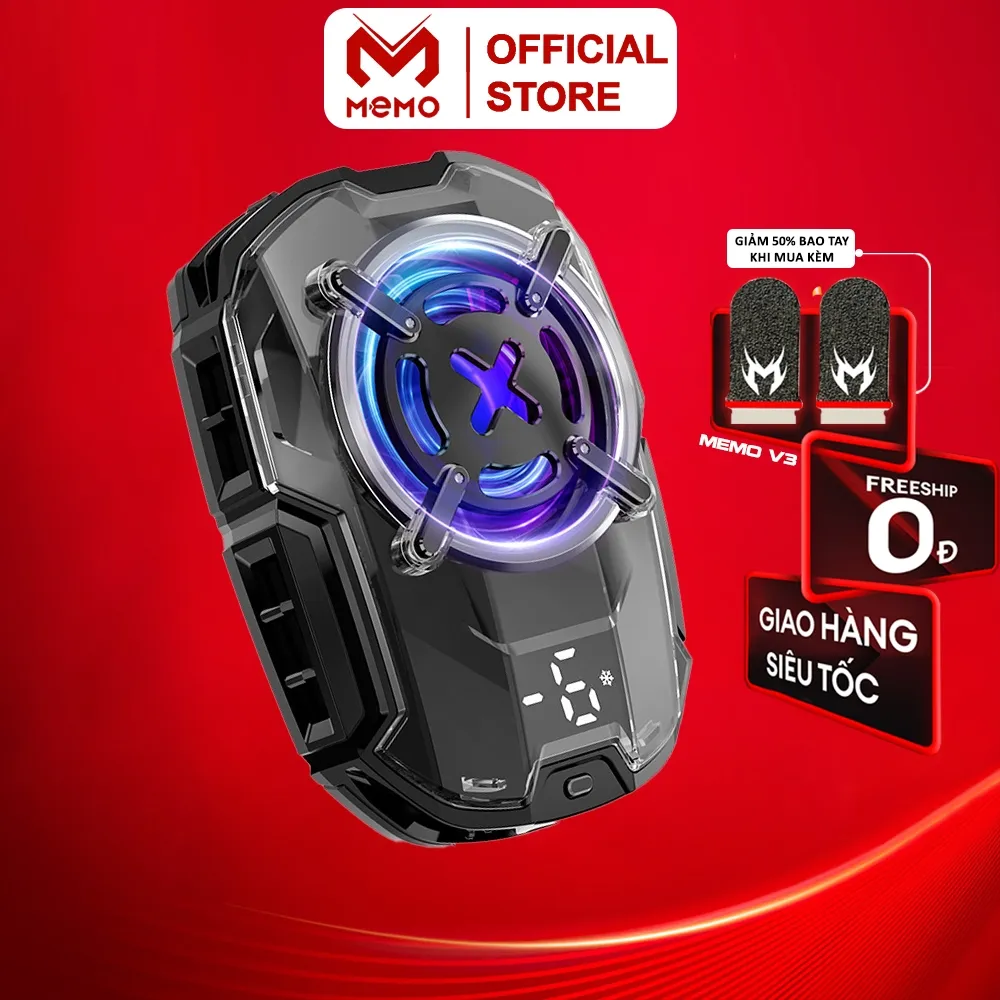 Ảnh Quạt tản nhiệt điện thoại sò lạnh MEMO DL16 gaming led rgb chống ồn chế độ AI nhân tạo làm mát nhanh tránh giật lag 1