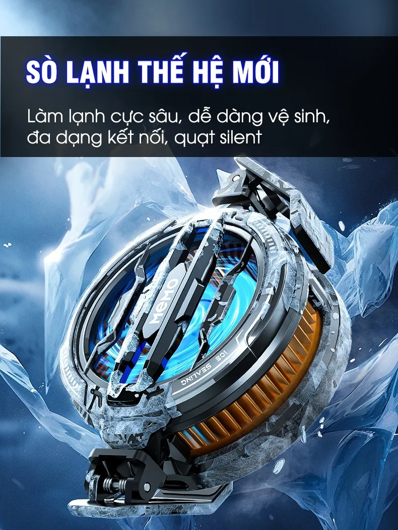 Ảnh Quạt tản nhiệt điện thoại sò lạnh MEMO CX07 thế hệ mới làm lạnh đóng băng hỗ trợ tăng fps gaming liên quân PUBG FF 2
