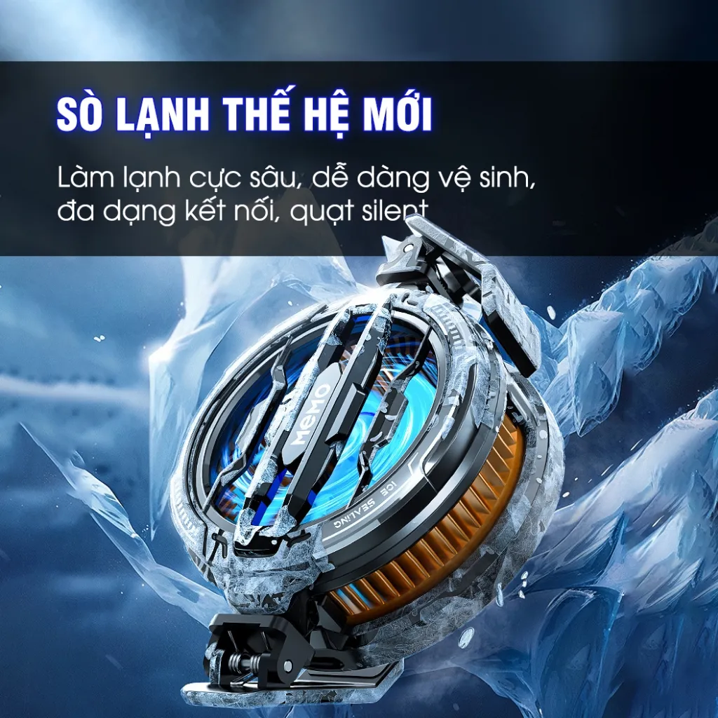 Ảnh Quạt tản nhiệt điện thoại sò lạnh MEMO CX07 CXA3 nam châm từ tính led gaming cho streamer làm mát nhanh chiến game 3