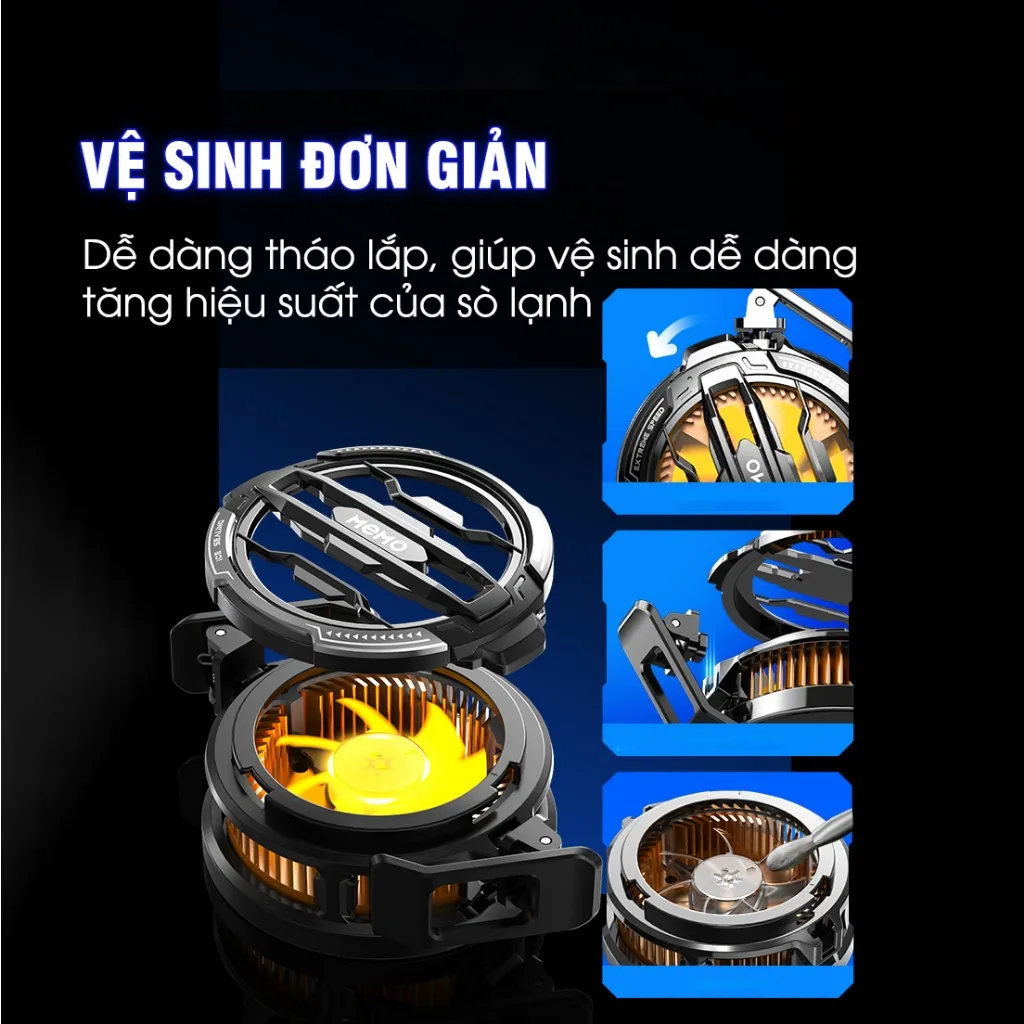 Ảnh Quạt tản nhiệt điện thoại sò lạnh MEMO CX07 CXA3 nam châm từ tính led gaming cho streamer làm mát nhanh chiến game 4