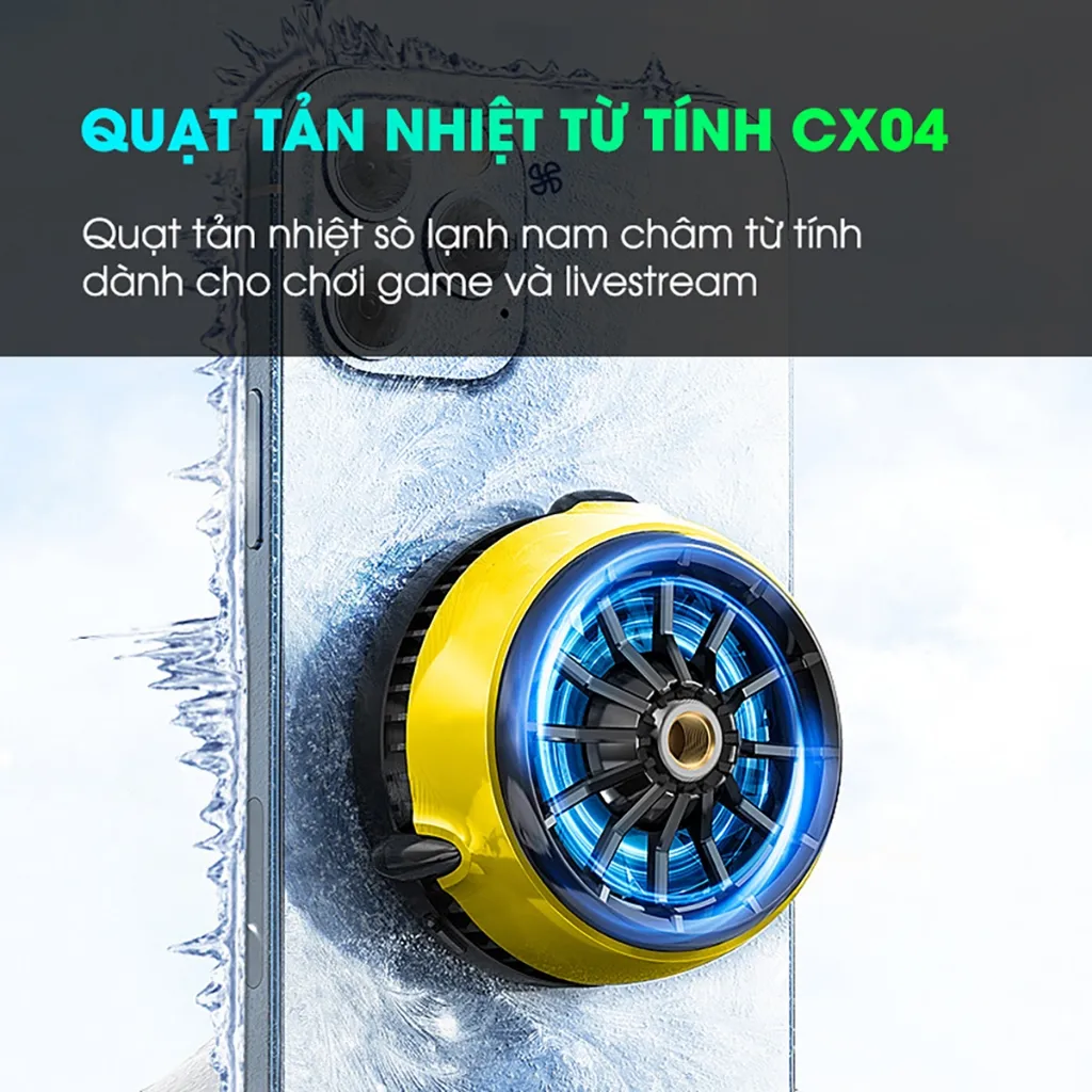 Ảnh Quạt tản nhiệt tái bản MEMO CX04 thế hệ mới từ tính hỗ trợ live stream chơi game giảm giật lag Liên quân FF COD 2