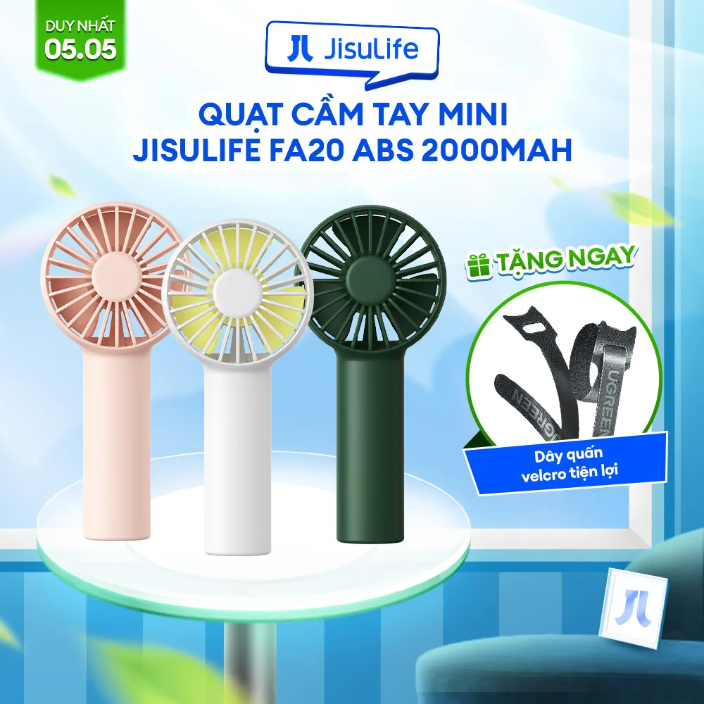 Ảnh Quạt Tích Điện Cầm Tay Mini JISULIFE FA20 2000mAh 3 Cấp Độ Gió | Sử Dụng Lên Đến 8H | Bảo Hành Chính Hãng 12 Tháng 1