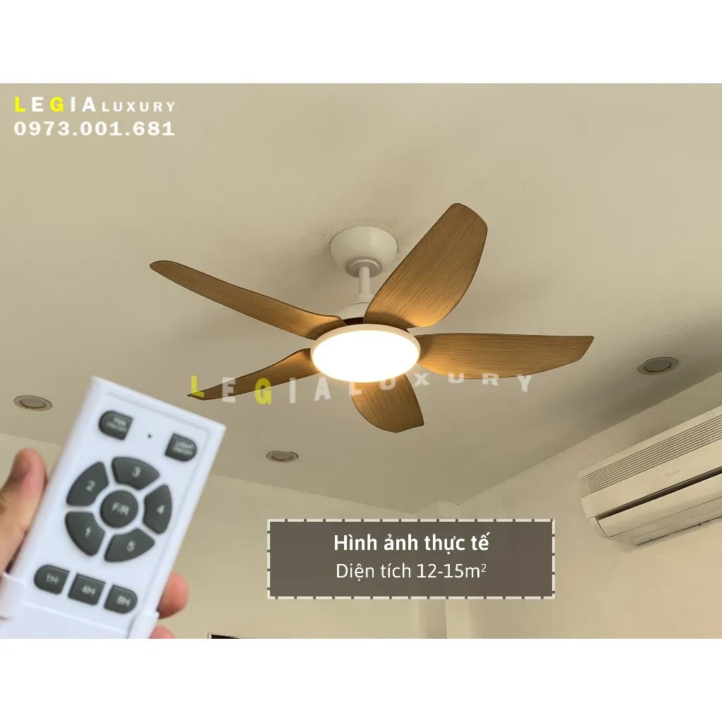 Ảnh Quạt Trần Chung Cư Cổ Ngắn Gió Mạnh | Quạt trần Lê Gia Bảo Hành 5 Năm 2