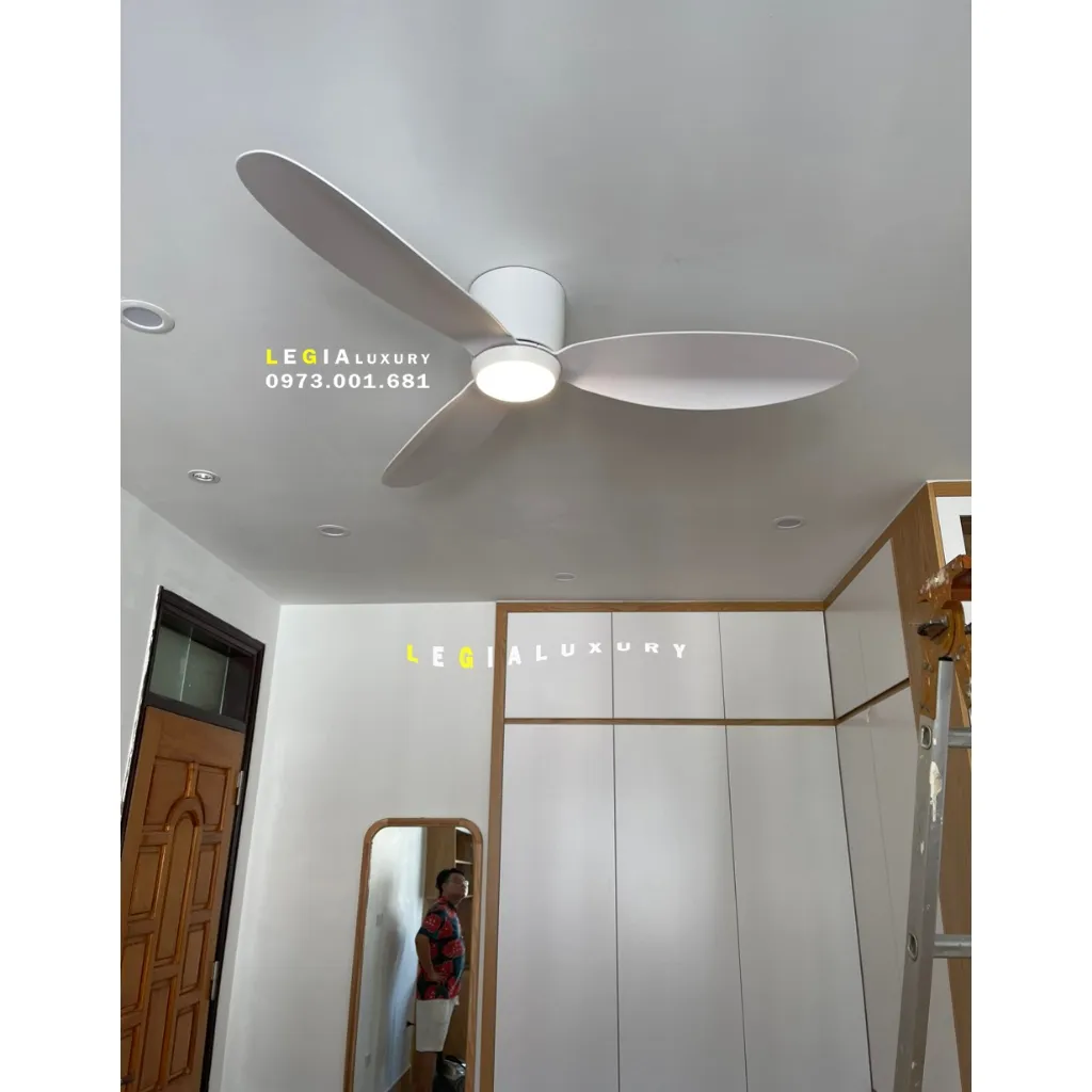 Ảnh Quạt Trần Cổ Ngắn 18cm LGFAN728 | Quạt trần ốp sát trần | Quạt trần cho chung cư trần thấp 2025 3