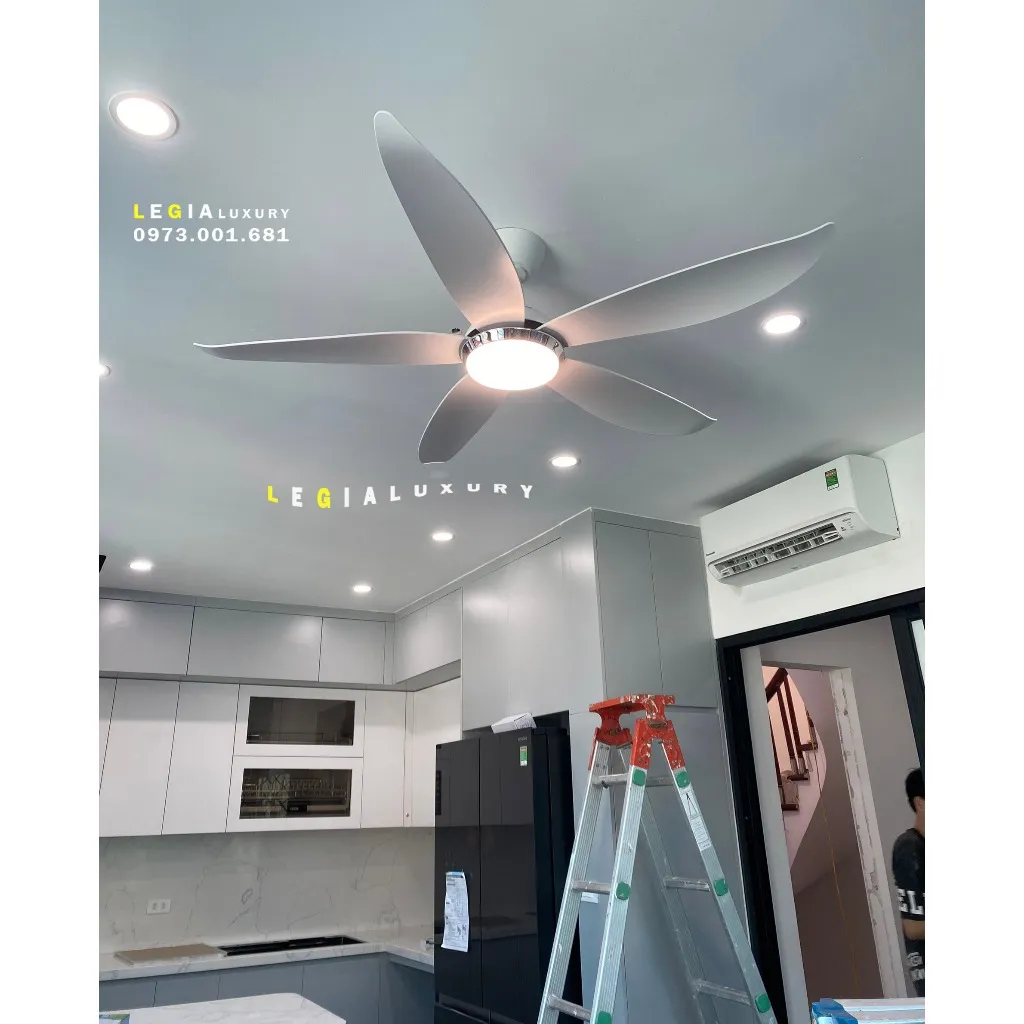 Ảnh Quạt Trần Đẹp | Quạt Trần Đèn Gió Mạnh LGFAN669 | Quạt Trần Chung Cư Cổ Ngắn 25cm 2