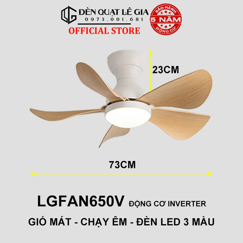 Đánh Giá Quạt Trần Mini Có Đèn Lê Gia LGFAN650V: Nhỏ Gọn, Êm Ái, Hiện Đại