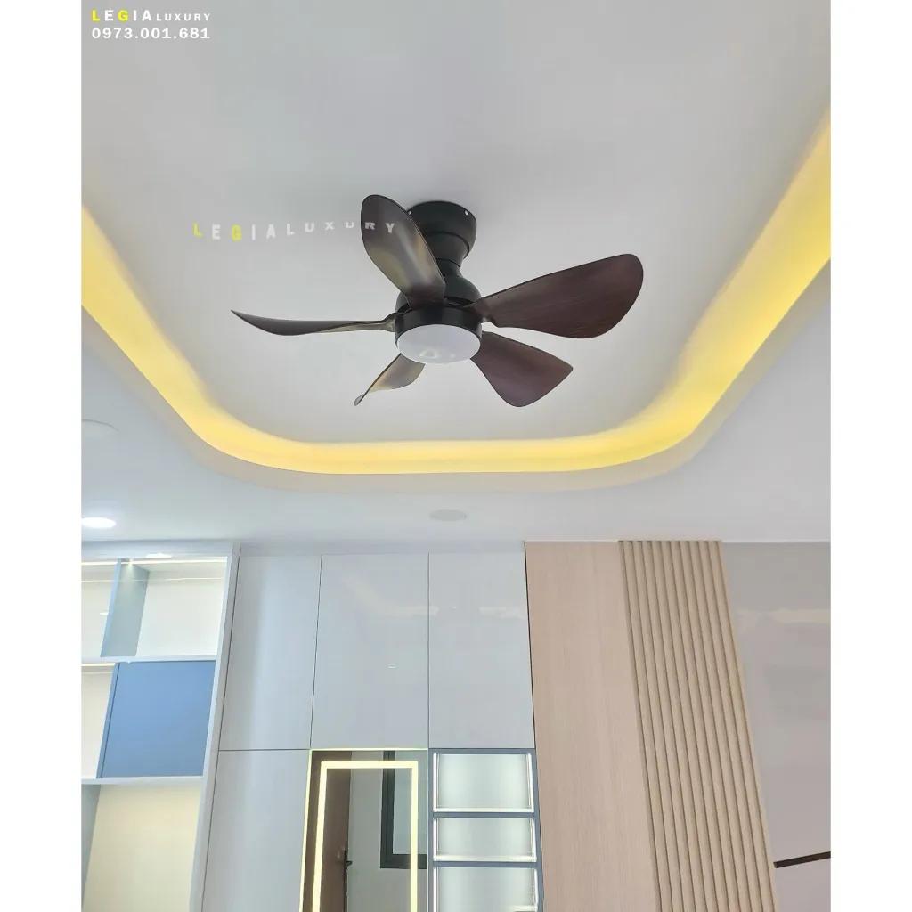 Ảnh Quạt Trần Mini Có Đèn Lê Gia LGFAN650 - Chiều Cao 23cm - Sải Cánh 73cm - Bảo Hành 5 Năm 3