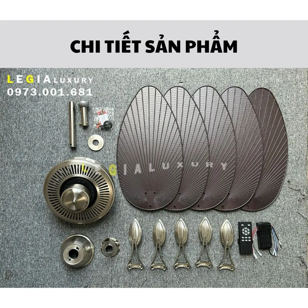 Ảnh Quạt Trần Phong Cách Đông Dương Lê Gia LGFAN715 | Quạt Trần Cho Khách Sạn 2