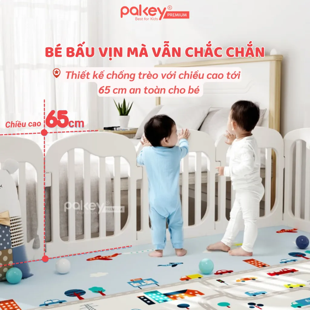 Ảnh Quây Cũi Nhựa PAKEY Cao Cấp Hình Trái Tim, Chiều Cao Vượt Trội An Toàn Cho Bé - Bảo Hành Trọn Đời 2