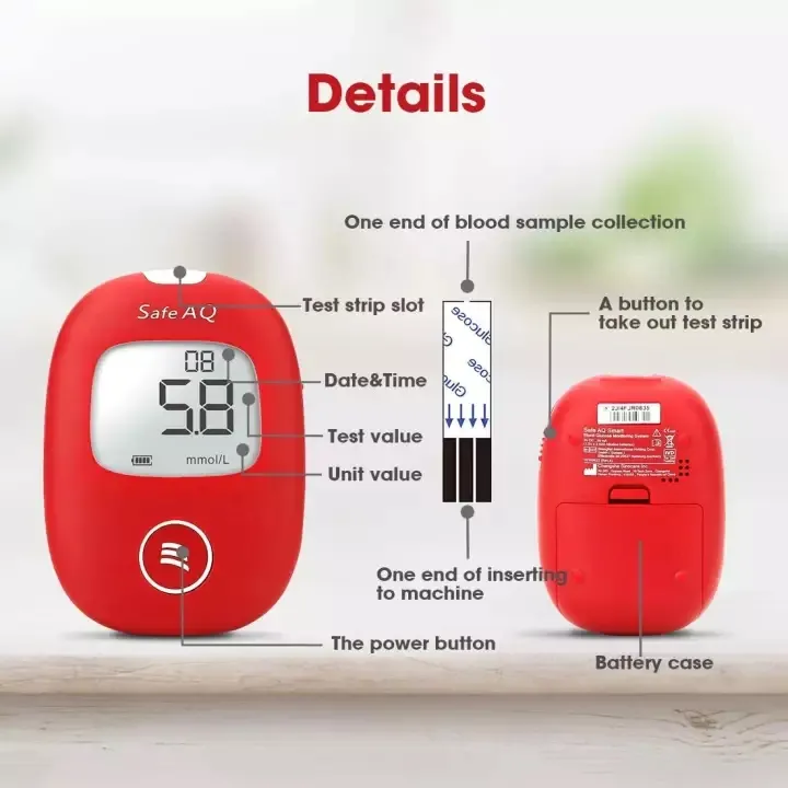 Ảnh Que Thử Đường Huyết Safe AQ Smart Chính Hãng Sinocare Hộp 50 Que Tặng Kèm 50 Kim 4