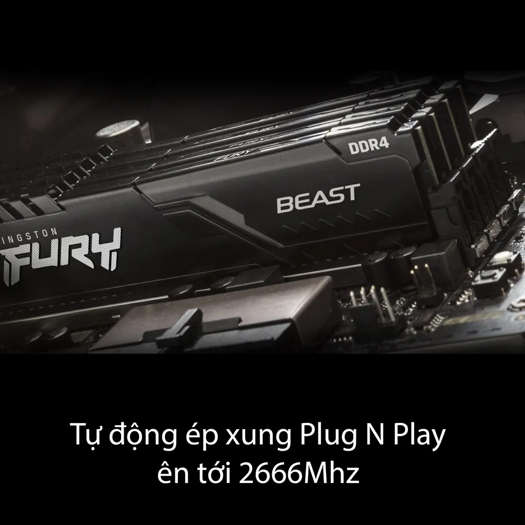 Ảnh RAM Desktop Kingston Fury Beast DDR4 Bus 3200Mhz (KF432C16BB/8) | Bảo hành trọn đời 2