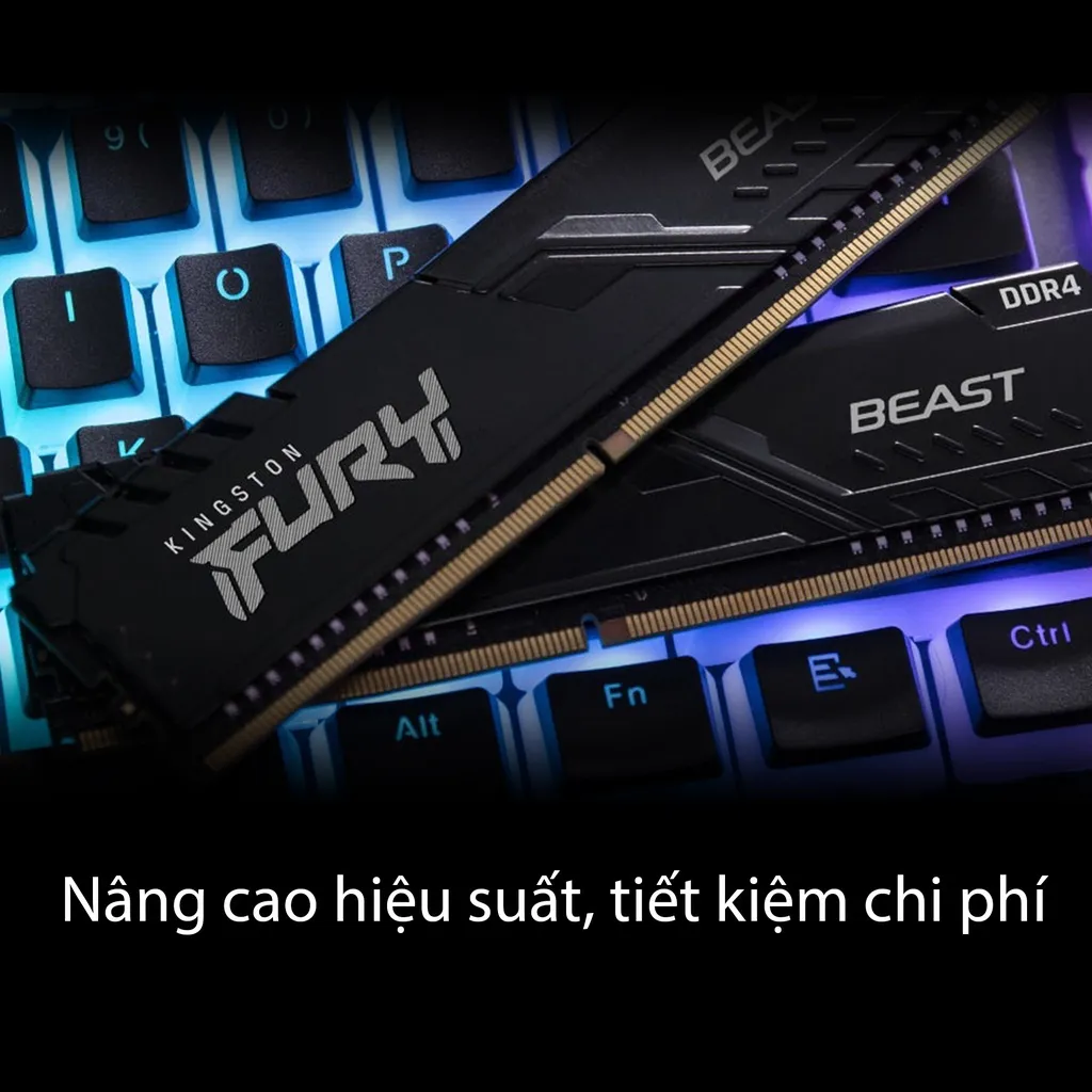 Ảnh RAM Desktop Kingston Fury Beast DDR4 Bus 3200Mhz (KF432C16BB/8) | Bảo hành trọn đời 3