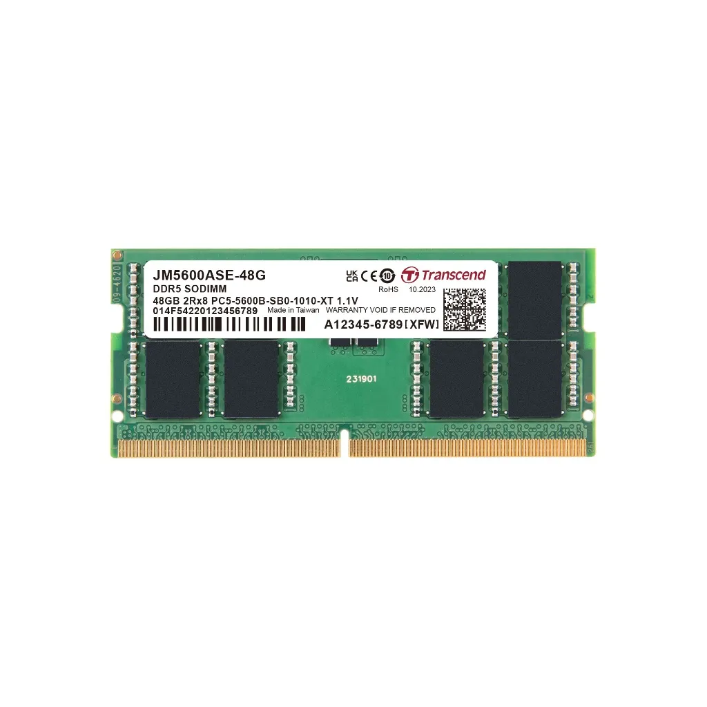 Ảnh Ram Laptop Transcend JM DDR5 5600 SO-DIMM 8GB / 16GB / 24GB / 32GB / 48GB - Bảo hành 3 năm 1