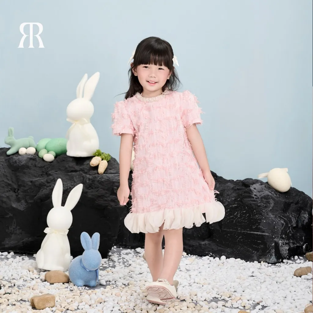 Ảnh RẬP BABY - Váy Baby Tweed Hồng - BABI 04 1