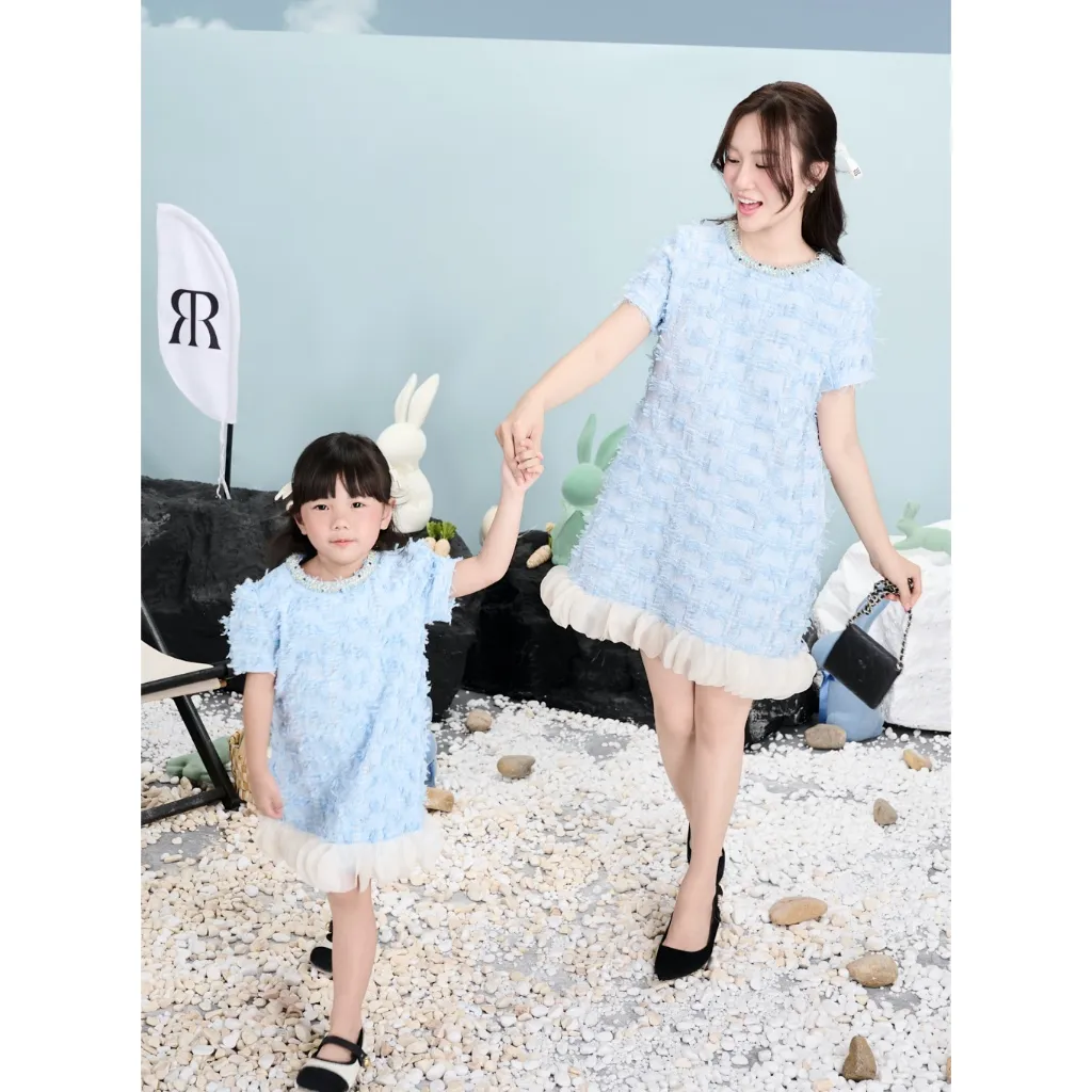 Ảnh RẬP BABY - Váy Baby Tweed Xanh - BABI 04 3