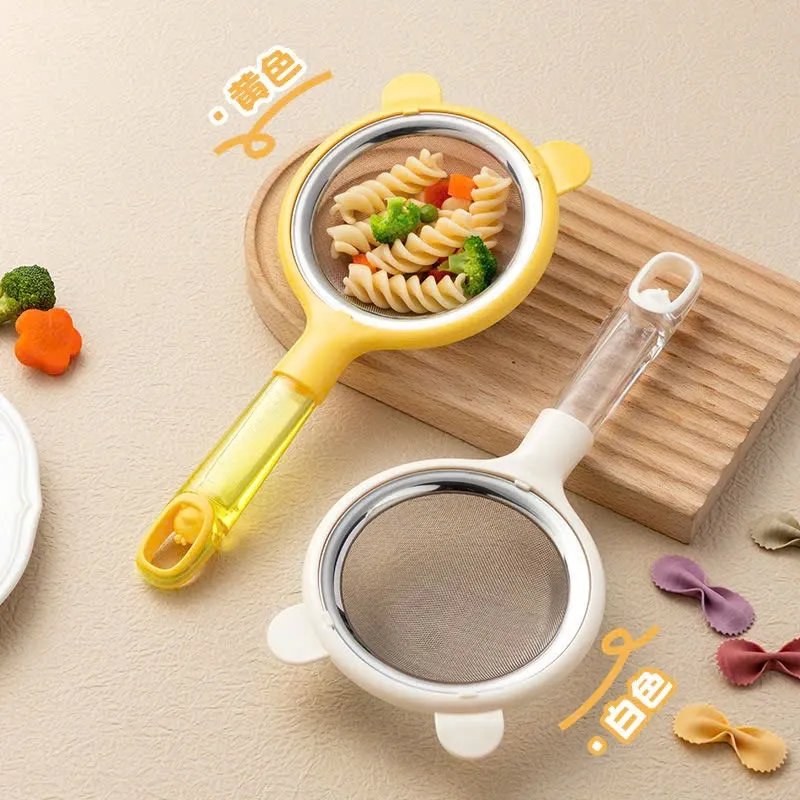 Ảnh Rây Lọc Cháo inox Tai Gấu Xinh Xắn Dụng Cụ Rây Cháo và Đồ Ăn Siêu Mịn Cho Bé Ăn Dặm 3
