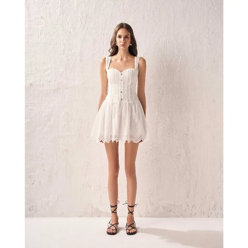 Ảnh RECHIC Đầm 2 dây Breezy dáng cúp ngực phối ren sang trọng 4