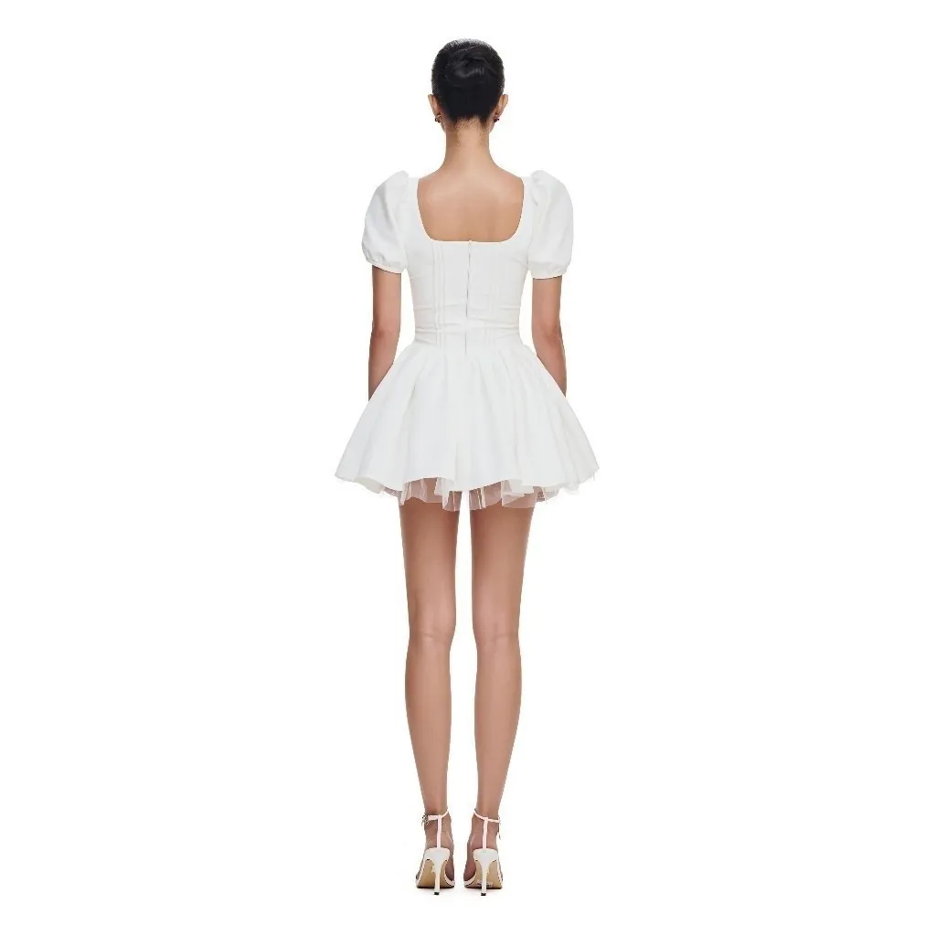 Ảnh RECHIC Đầm ngắn xòe Erica cổ vuông tay phồng phối corset sang trọng thanh lịch 4