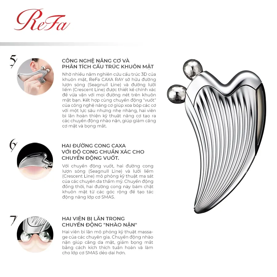 Ảnh ReFa CAXA RAY - Cây lăn massage đa dụng cao cấp, tạo đường cong cho khuôn mặt 1