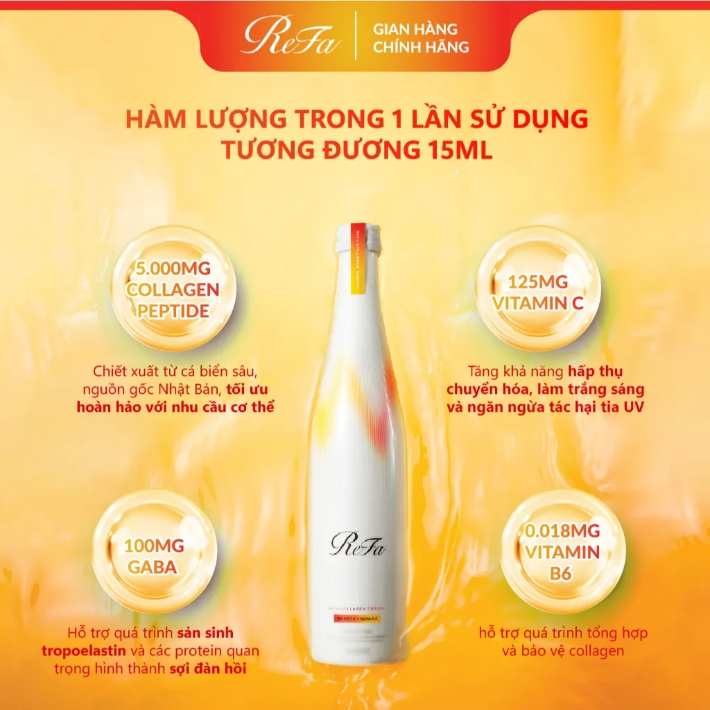 Ảnh ReFa Collagen Enrich+ 480ml - Thực phẩm bảo vệ sức khỏe ReFa Collagen Enrich+ 1