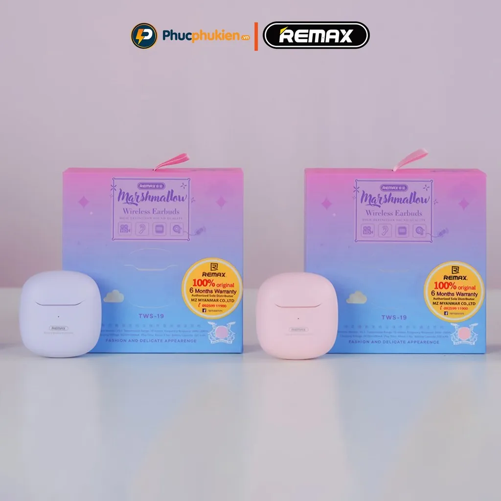 Ảnh Remax tws 19 - Tai nghe bluetooth Remax có mic thoại cảm ứng Pin 5h ( Tặng ốp ) - Phúc Phụ Kiện 3