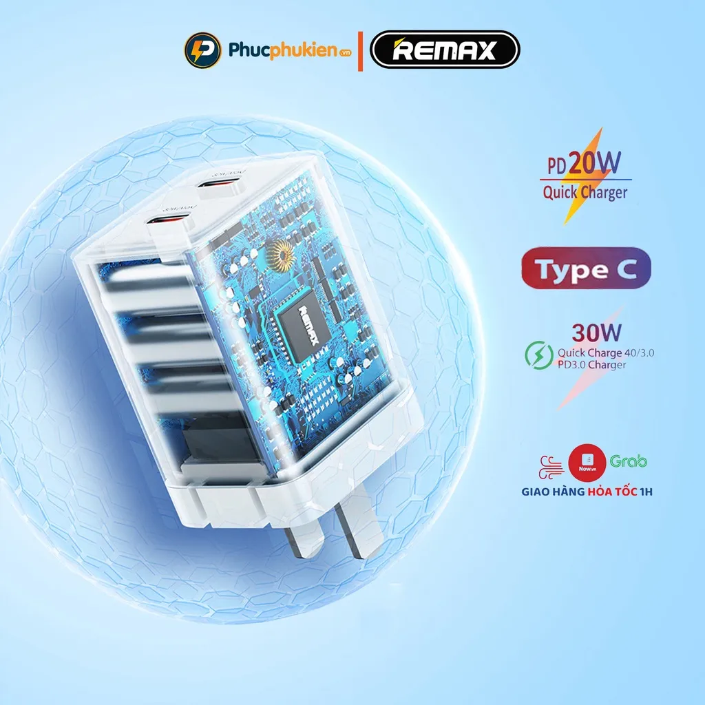 Ảnh Remax U33 - Củ sạc nhanh chính hãng hỗ trợ sạc nhanh 20w 2 thiết bị cùng lúc - Phúc Phụ kiện bảo hành 12 tháng 1 đổi 1 4