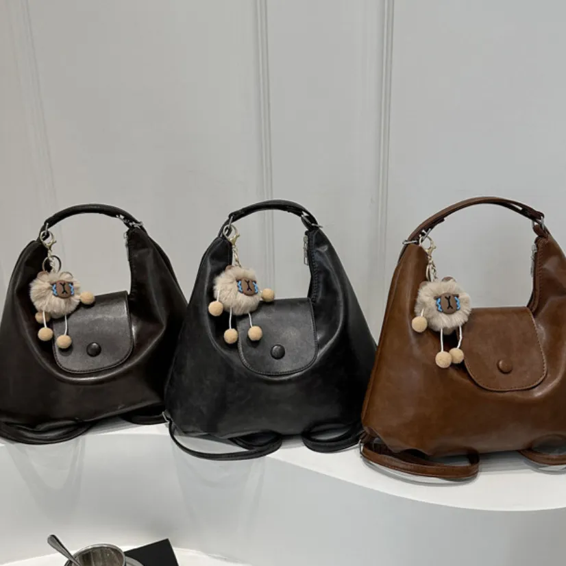 Ảnh Retro Nữ Da PU Thời Trang Vai Nữ Messenger Túi Dung Tích Lớn Đa Năng Phương Pháp Lưng Túi Đeo Ngang 1