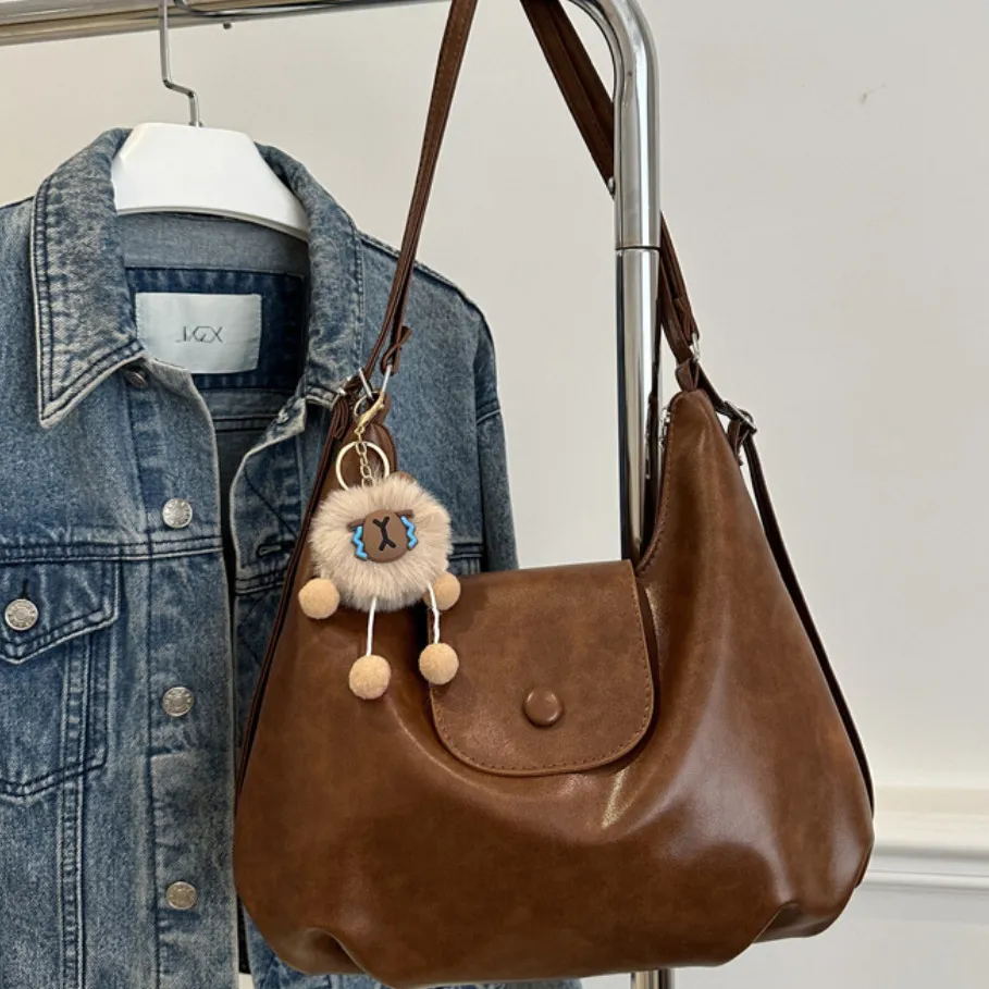 Ảnh Retro Nữ Da PU Thời Trang Vai Nữ Messenger Túi Dung Tích Lớn Đa Năng Phương Pháp Lưng Túi Đeo Ngang 3
