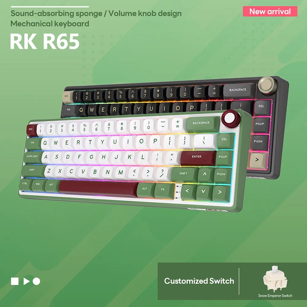 Ảnh Rk ROYAL KLUDGE RK R65 Gioăng Bàn Phím Cơ Hoán Đổi Nóng Có Dây 2
