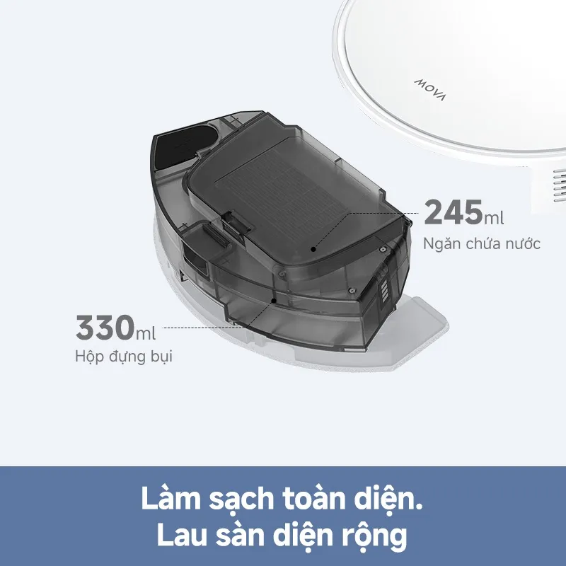 Ảnh Robot hút bụi lau nhà tự làm sạch đa năng Mova E10 | Lực hút 4500Pa - Hàng chính hãng - Bảo hành 12 tháng 3